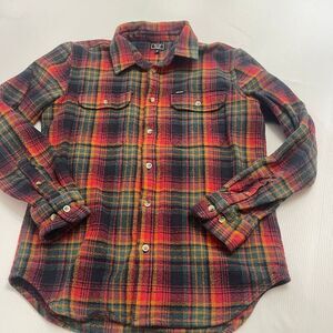 Dark Seas Division Flannel Button Up Shirt Size Medium